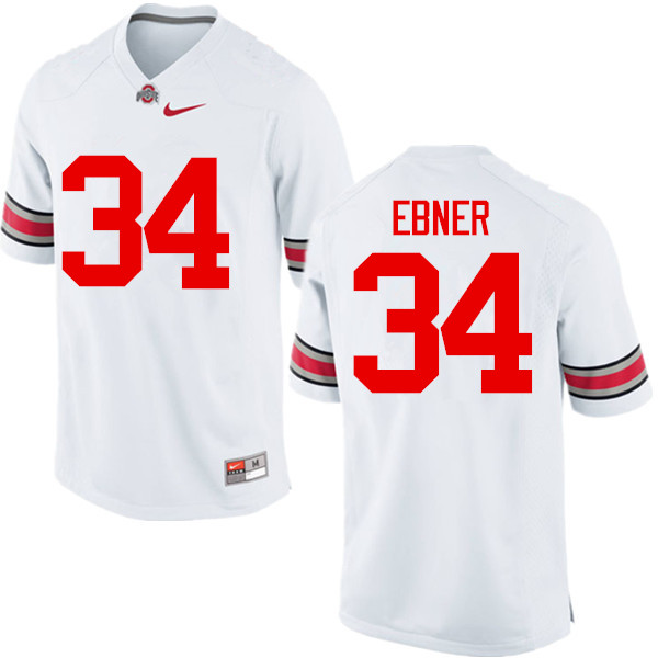 Ohio State Buckeyes #34 Nate Ebner College Football Jerseys Game-White